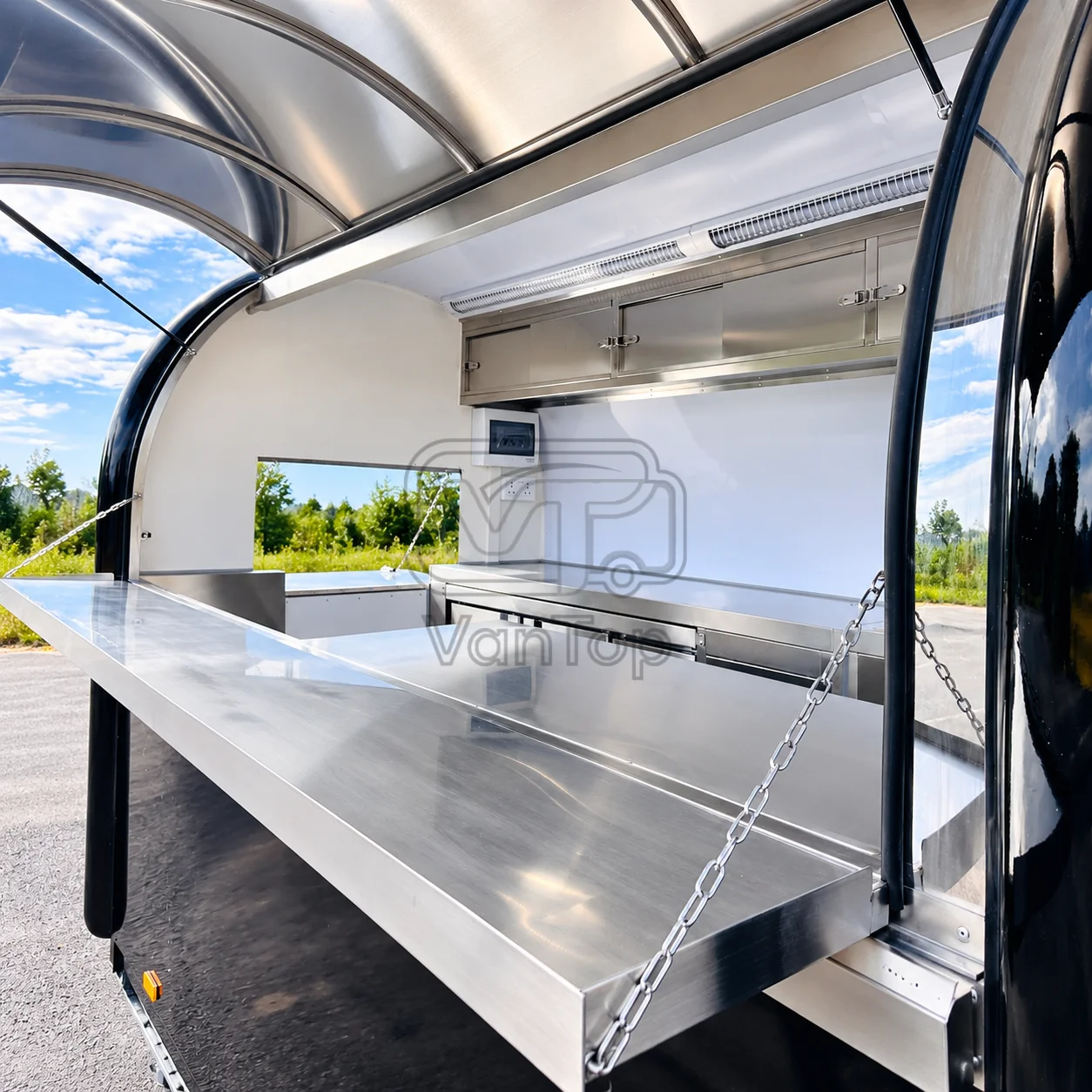 Custom Coffee Mobile Kitchen Fully Equipped Commercial Food Trailer For Sale USA EU Standard