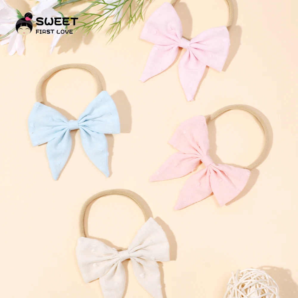 100 Pcs/Lot Sweet Velvet Bow Hair Ties Trendy Baby Girls Mini Basic Kids Candy Color New Style Hair Accessories for Children