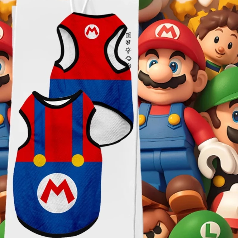 

Super Mario peripheral pet supplies Luigi peripheral cat dog clothes pet vest Teddy Pomeranian large medium and small size