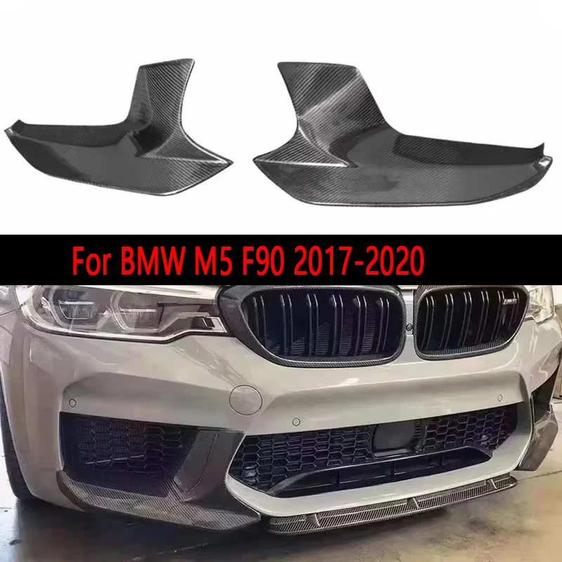 

For BMW M5 F90 2017-2020 Carbon Fiber wrap angle Car Front Bumper Splitter Corner Trim Cover Front Chin Car Accessories