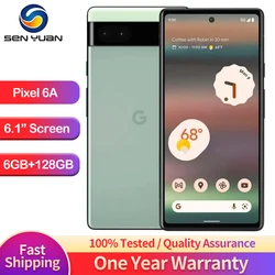 Google-teléfono móvil Pixel 6a, 5G, 6,1 pulgadas, 6GB de RAM, 128GB de ROM, NFC, Tensor de Google, eSIM, ocho núcleos, desbloqueado, Android Original, 6a