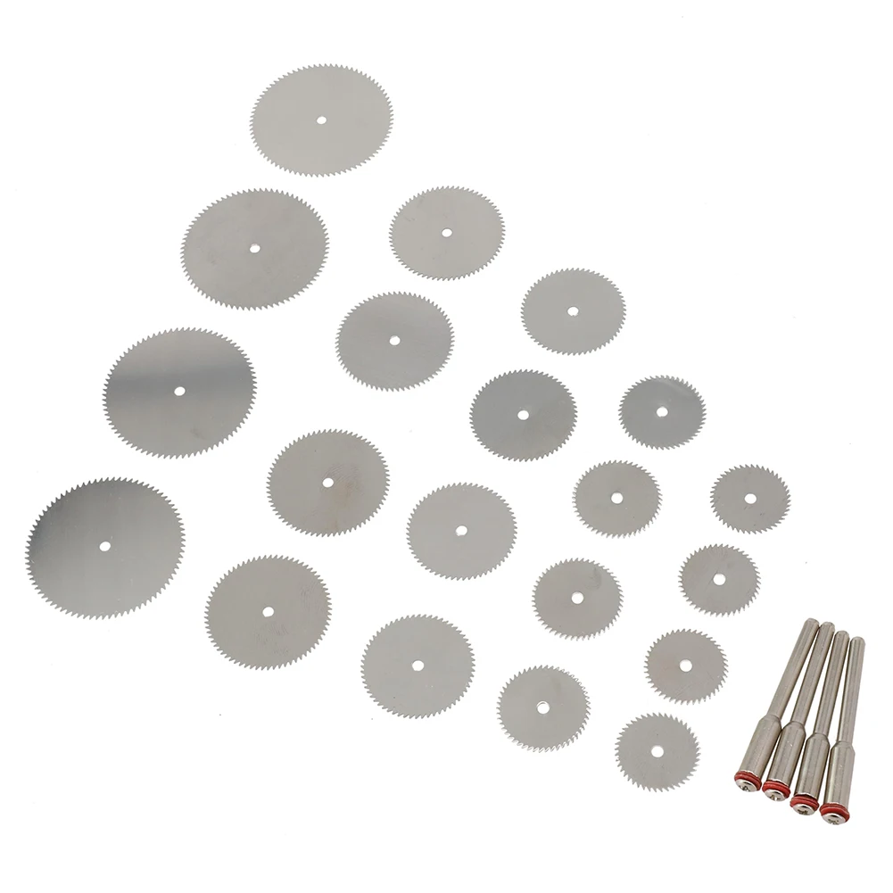 

24 Pcs Small Circular Cutting Discs Mandrel Rod Set 16-32mm Saw Blades 3mm Shank Rotary Tool Grinder Woodworking Accessories