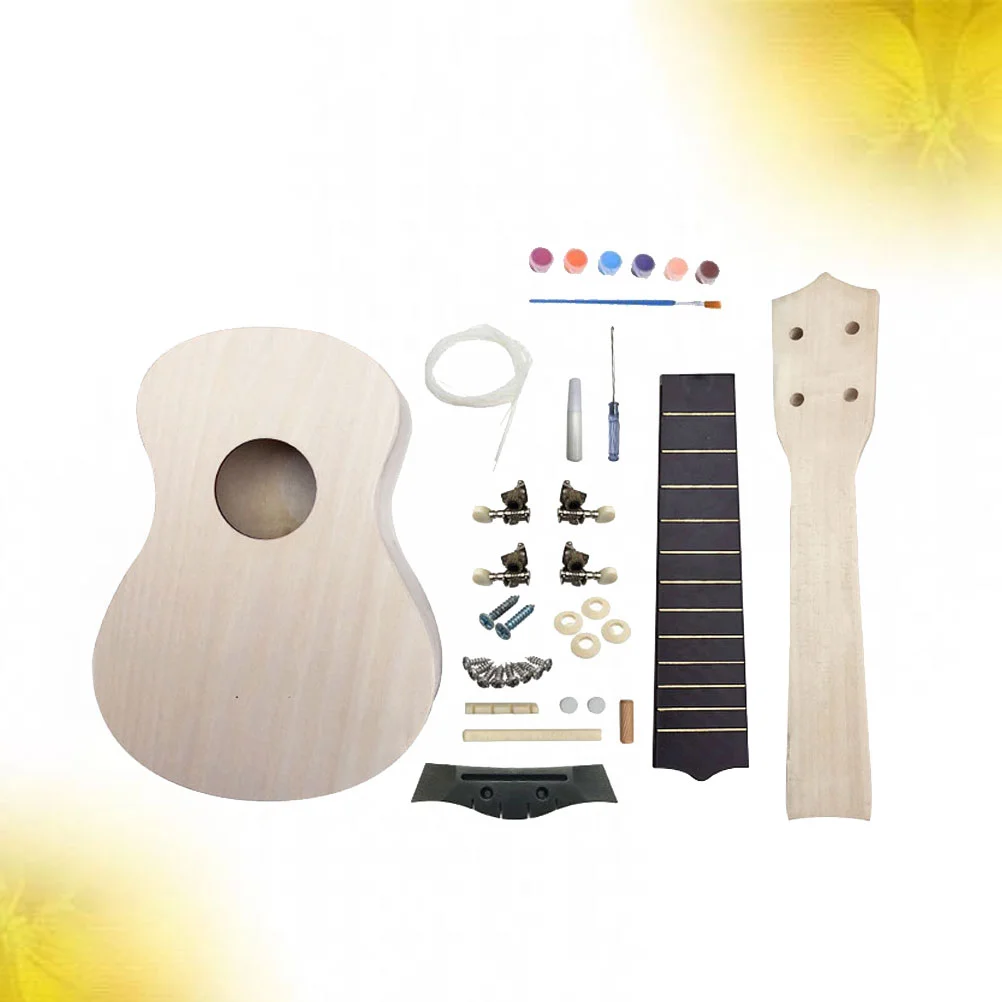 Make Your Ukulele Kit Paintable Guitar Guitars Hand Painting Manual Musical Instrument Toy Bamboo