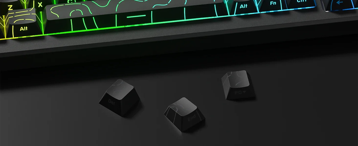 2026 Line Gradient Side Shine Through Keycaps Cherry Profile PBT Custom Keycaps für 60% 65% 75% 96% 98% 100% mechanische Tastaturen – Detail 1