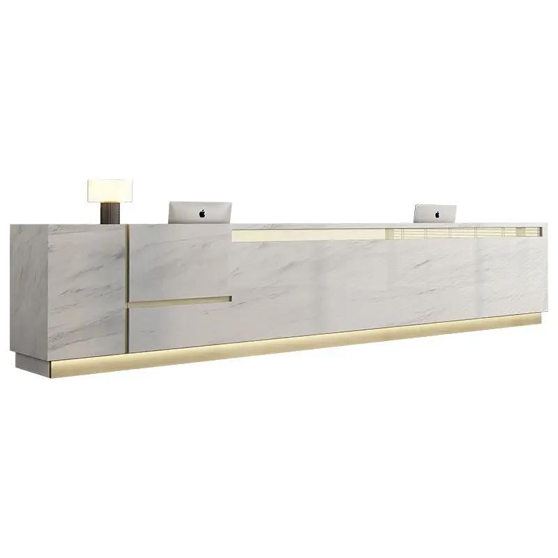 

*Modern Painted Wood Front Desk Cashier Counter Commercial Reception Office Reception Desks