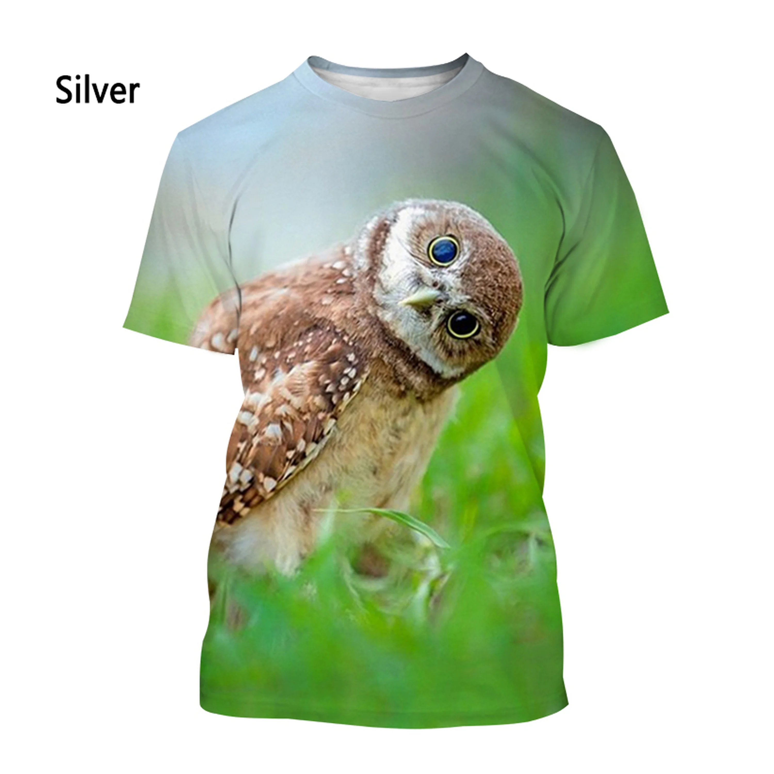 Summer Animal Owl 3D Print Men T-Shirts Adult Children Harajuku Streetwear Short Sleeve T Shirt Tees Oversized Tshirts Tops 6XL