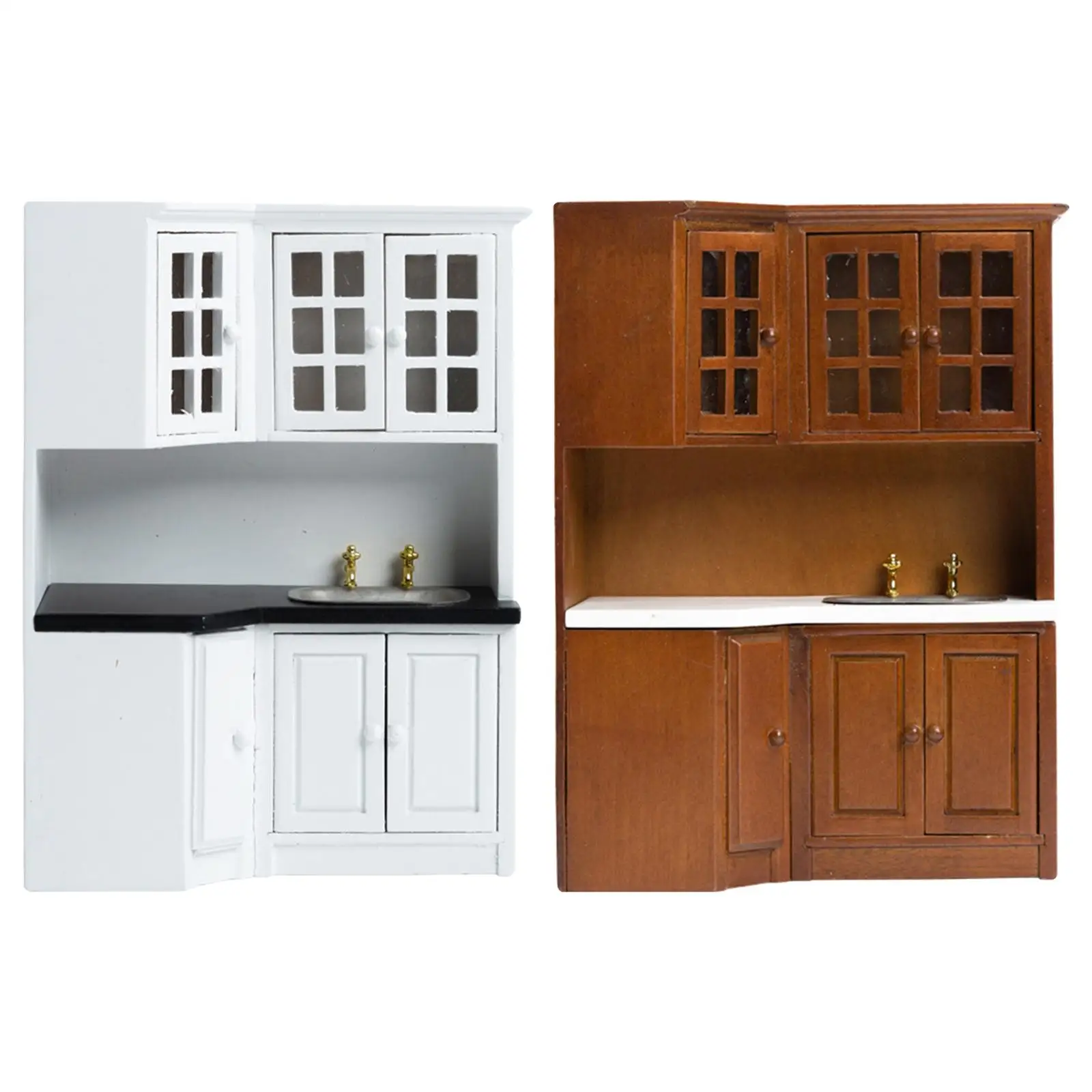 Realistisch poppenhuis wastafelkast badkamer wastafel kast aanrecht