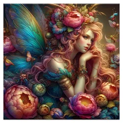 Flower Fairy Girl DIY Diamond Painting Kit New 2024 Full Square Round 5d Diamond Embroidery Handmade Diamond Mosaic Home Decor