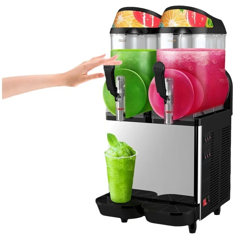 

Snow Cone Machine for Double Cylinder Commercial Slushie Maker Shaved Ice Machine Smoothie Maker with Export