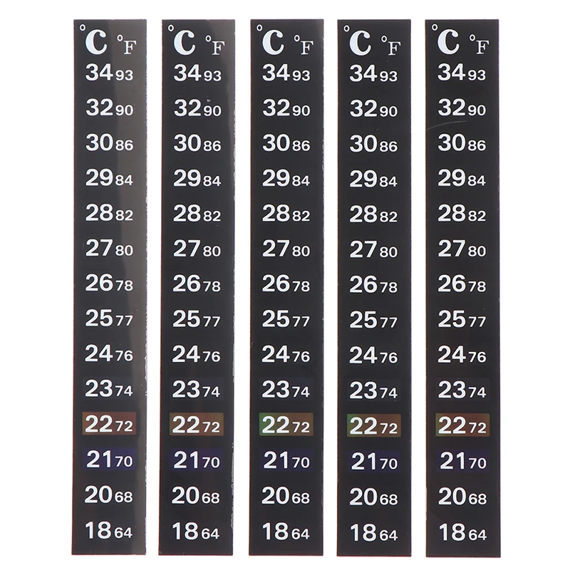 5pcs Stick-on Digital Aquarium Fish Tank Fridge Thermometer Sticker Measurement Stickers Temperature Control Tools Products