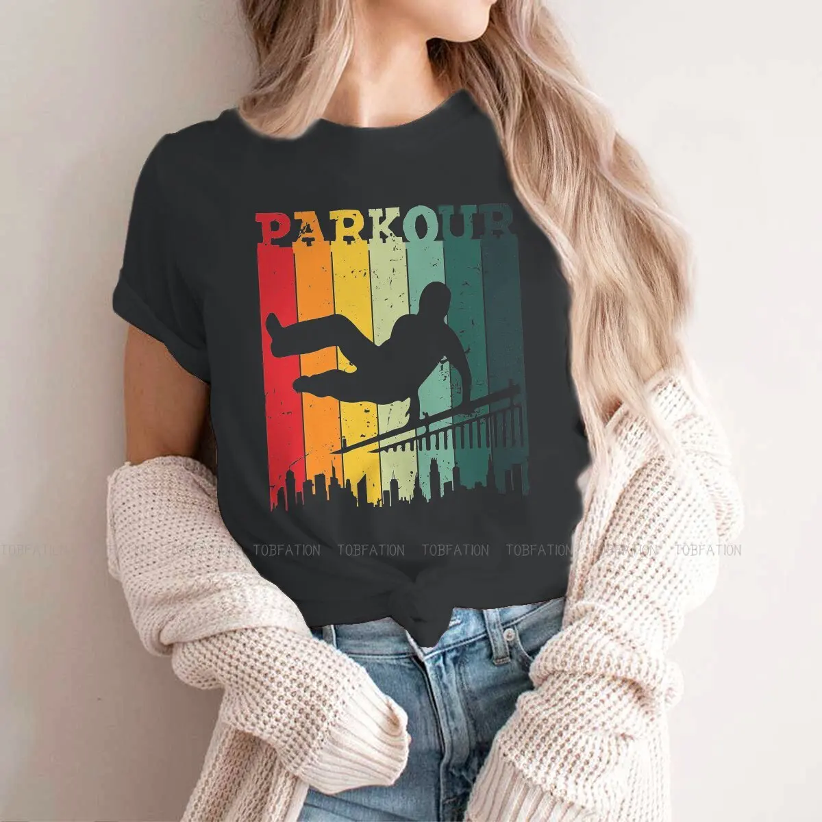 Parkour Run Free Freerunning 100% Cotton TShirts Retro Gift for Runners  Print 4XL 5XL Homme T Shirt New Trend Tops