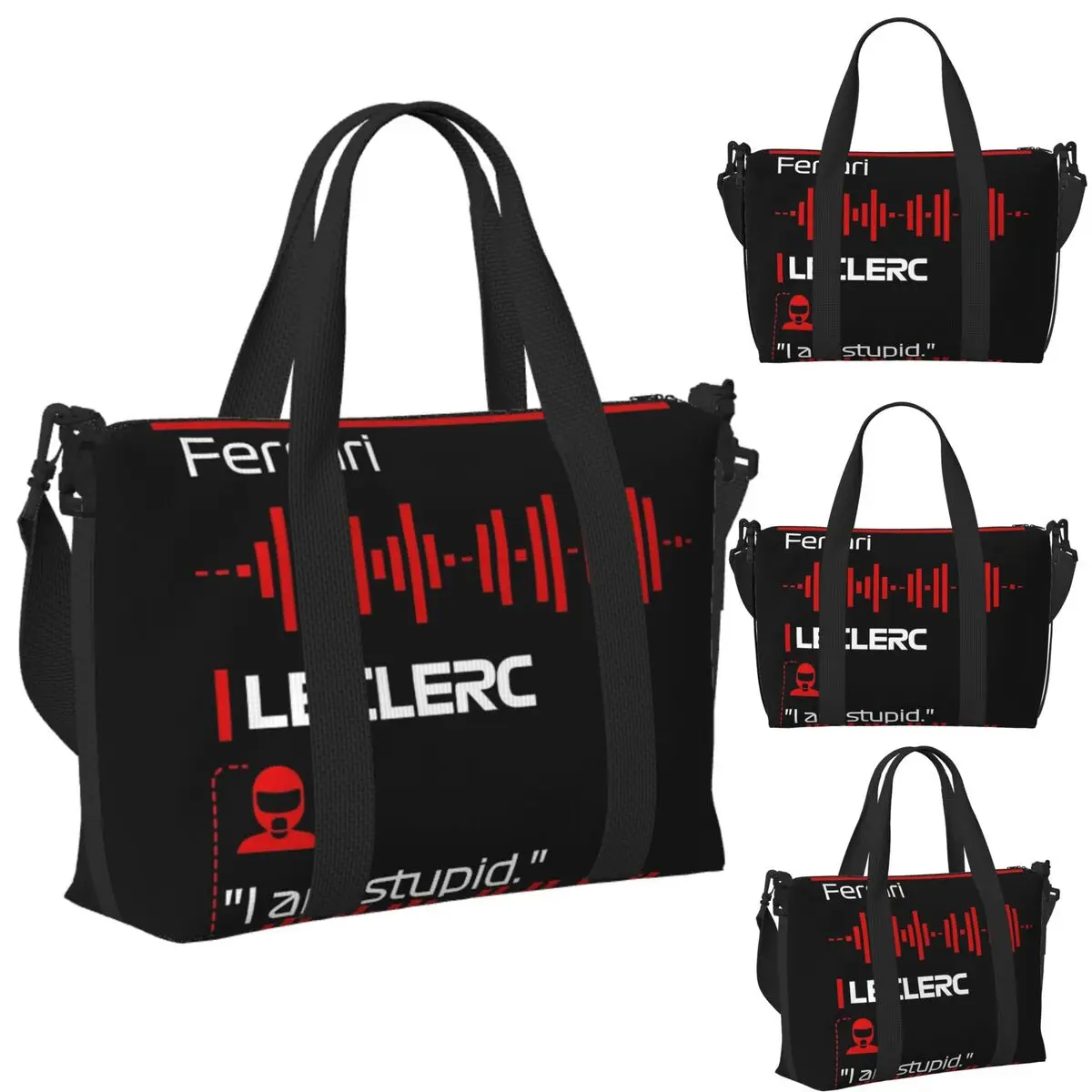 

Custom I Am Stupid - F1 Team Radio Qu Beach Travel Bag Large Capacity Tote Bags for Gym Sport Women Shopping Duffle Shoulder Bag