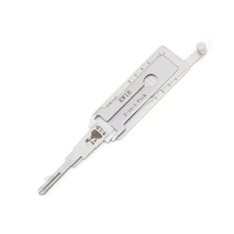 

Locksmith Supplies Lishi 2in1 KW18 8 Teeth Opening Pick and Decoder Locksmith