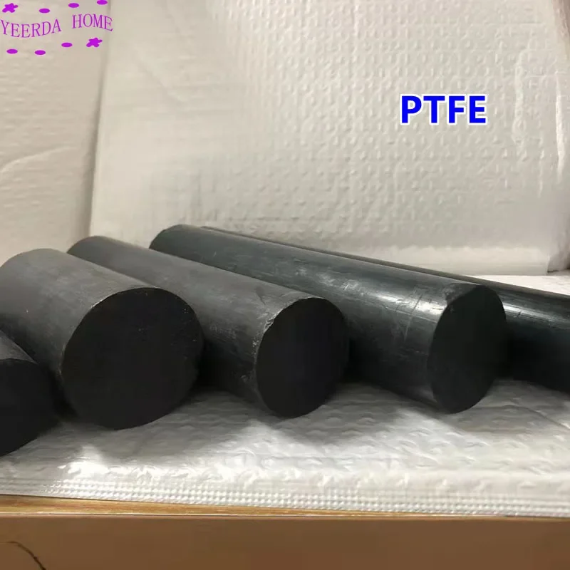 Big diameter Black graphite polytetrafluoroethylene bar environment-friendly non-toxic DIY PTFE plastic rod Length 100mm