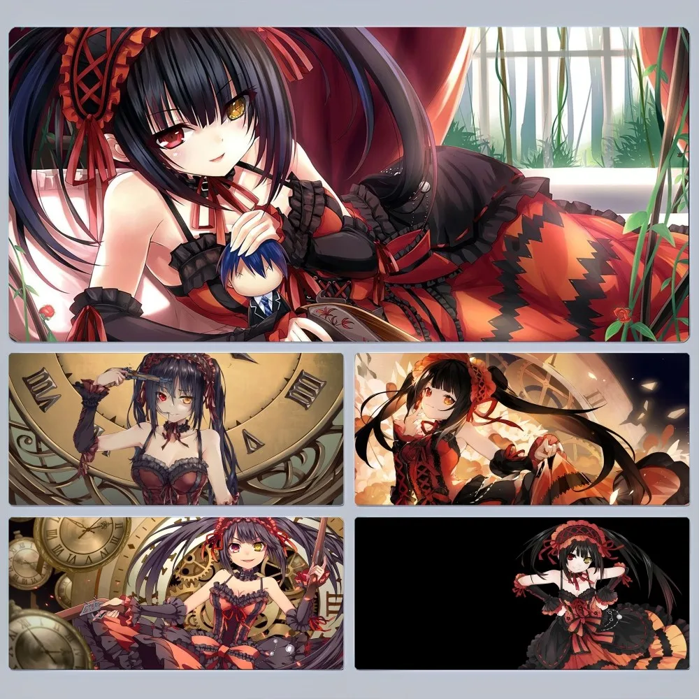 

Tokisaki Kurumi Mousepad Rubber XXL Cartoon Anime Gaming Mouse Pad Keyboard Mouse Mats Desk Mat Accessories for PC Mouse Carpet