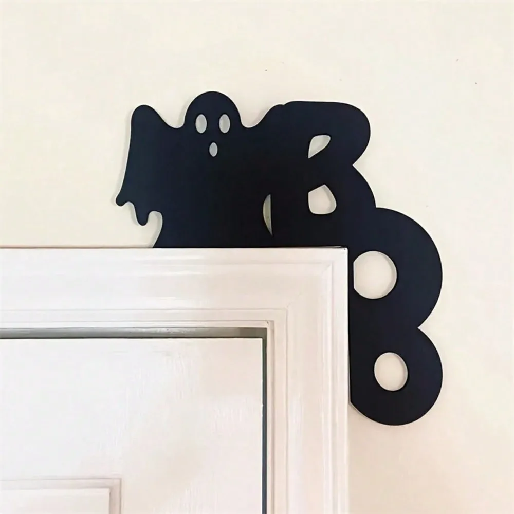 CIFbuy Halloween Ghost Door Ornaments, Whimsical Black Silhouette Hangings, Kid Friendly Spooky Decor for Indoor Displays