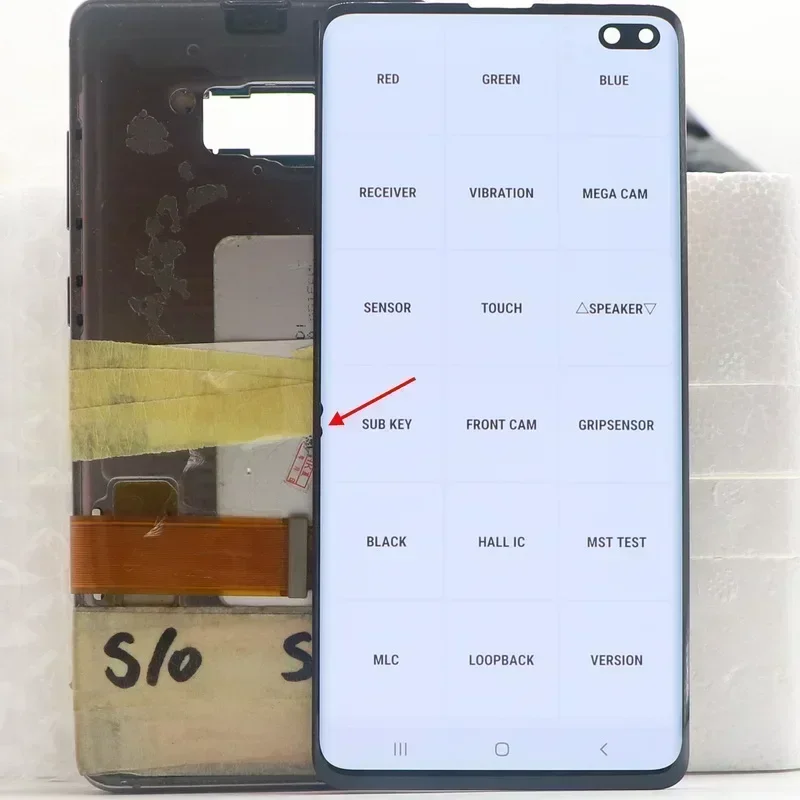 100% AMOLED LCD do SAMSUNG Galaxy S10 Plus G975 SM-G9750 SM-G975F S10+ Wyświetlacz LCD Ekran dotykowy Digitizer Zespół z wzorem