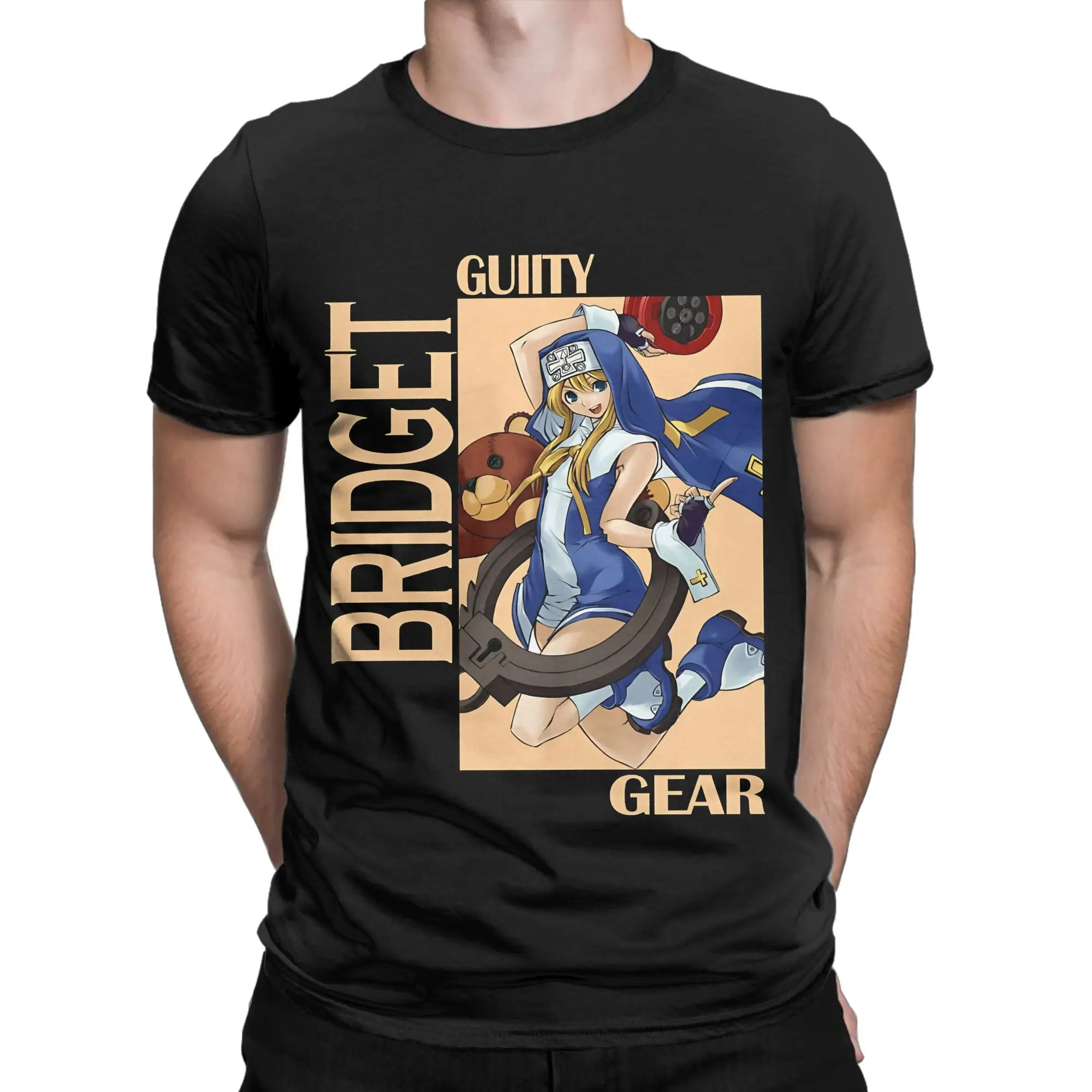 Guilty Gear Bridget Classic Shirt painting Funny 100% Cotton T-Shirt guilty gear bridget Tops Tees For Men