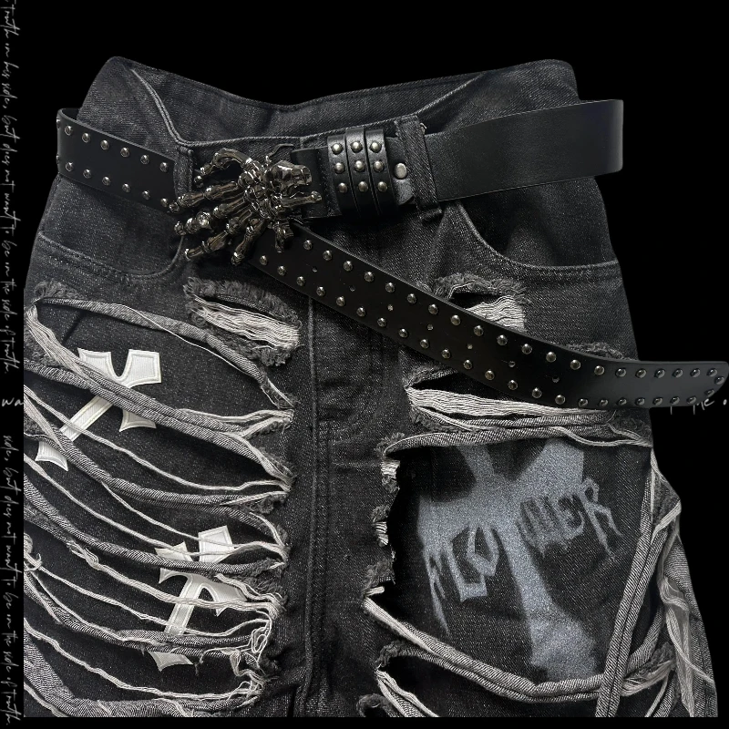 2025 American Summer Design Feeling Washed Knife Cutting Sense of Destruction Subculture Y2k Street Five-point Jeans For Women