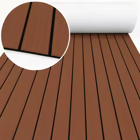 2400x300mm EVA Foam Boat Flooring Pad Non-Slip Self Adhesive Marine Deck Mat Faux Teak Decking Sheet for Boat Yacht Jet Ski Pad
