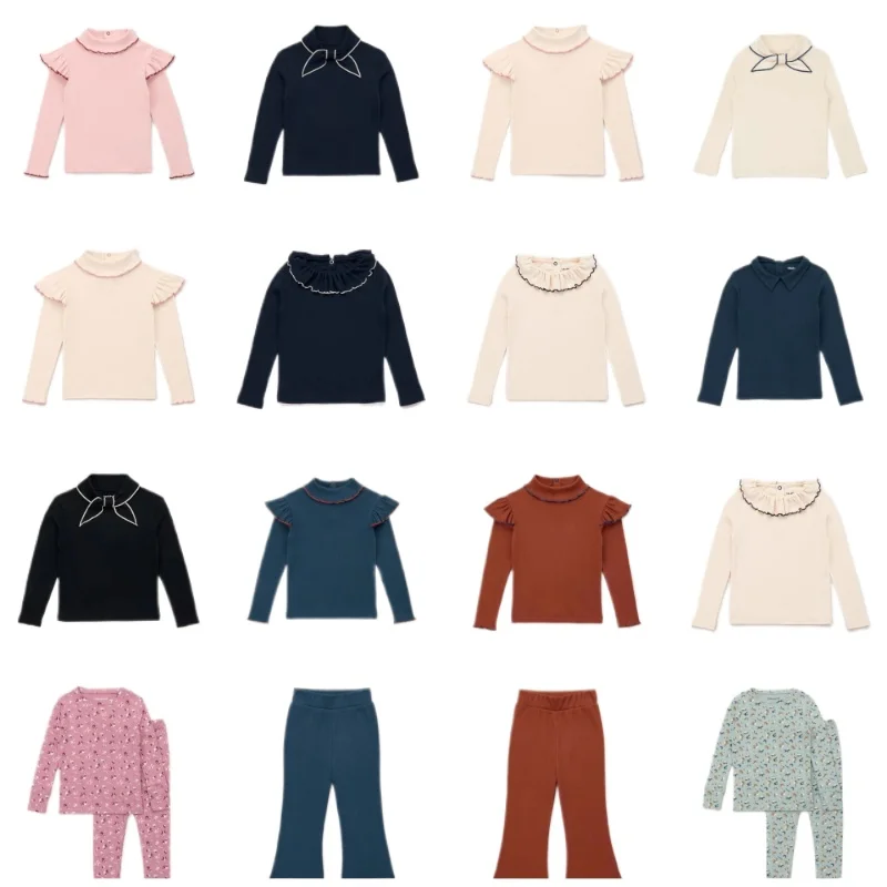 MP26 Kids Solid Loungewear Set with Base T-shirt and Leggings for Boys and Girls Fall Winter Autumn Children Top and Pants