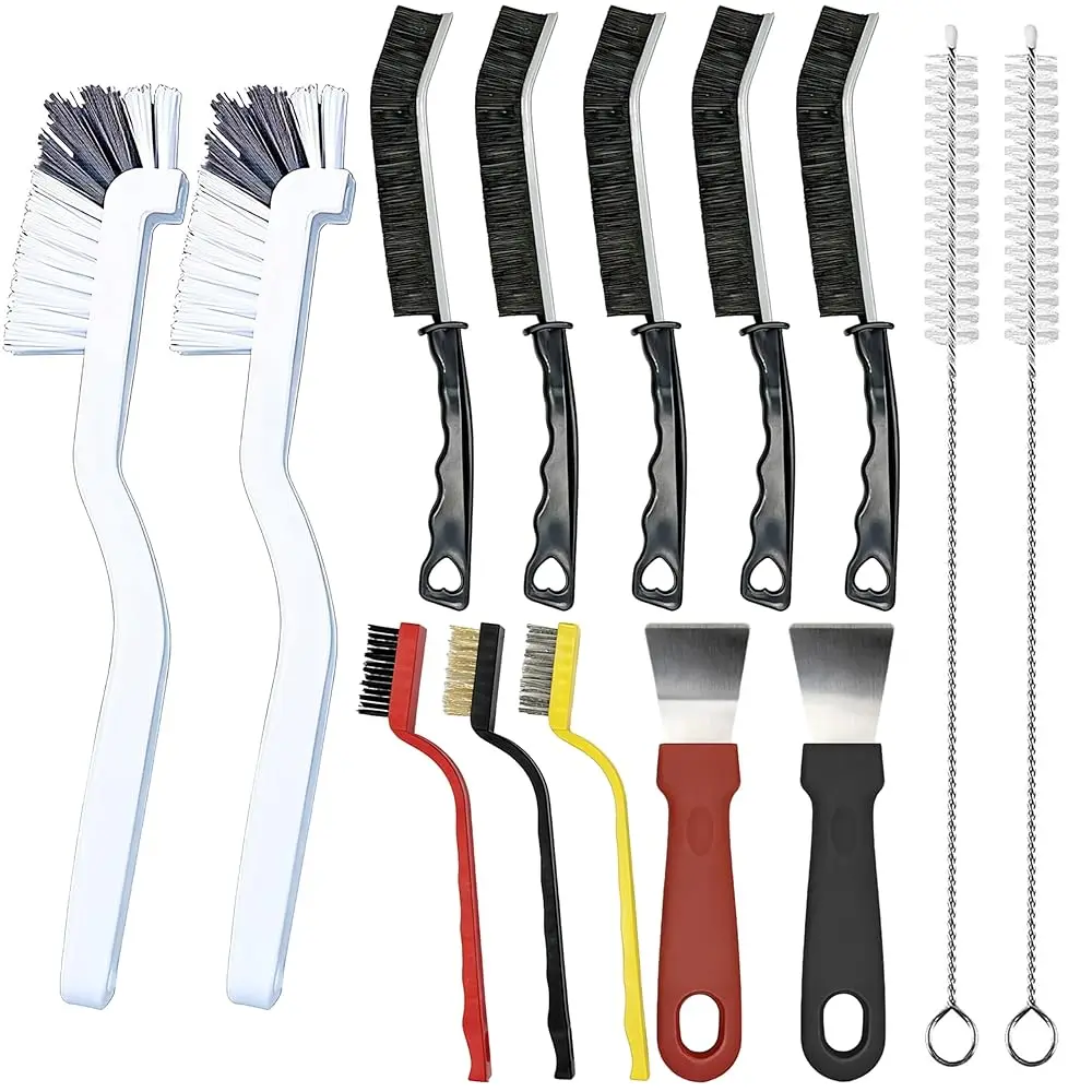 

Набор из 14 щеток для чистки щелей, щетки с жесткой щетиной, V-образные щетки для очистки швов, многофункциональный инструмент для уборки