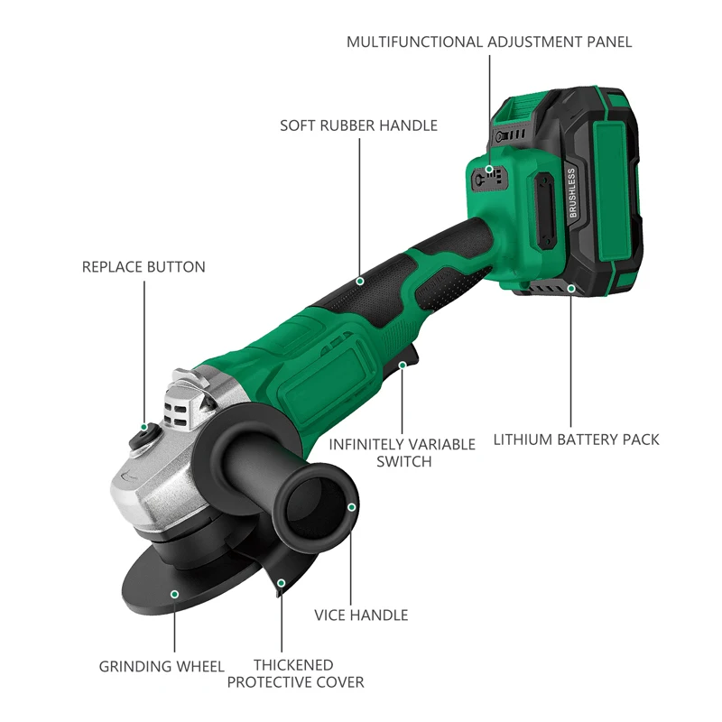 Namsto Factory Price Lithium Battery Angle Grinder Mini Power Tools 3500rpm Fast Charge image 5
