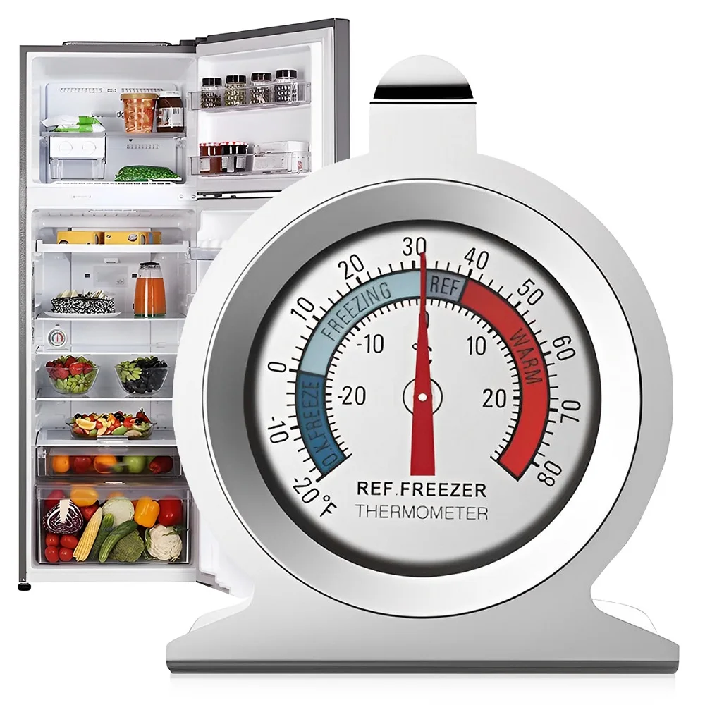 Freezer Thermometers -30~30°C -20~80°F Stainless Steel Fridge Large Dial Gauge Mini ThermoMeters for Refrigerator Cooler