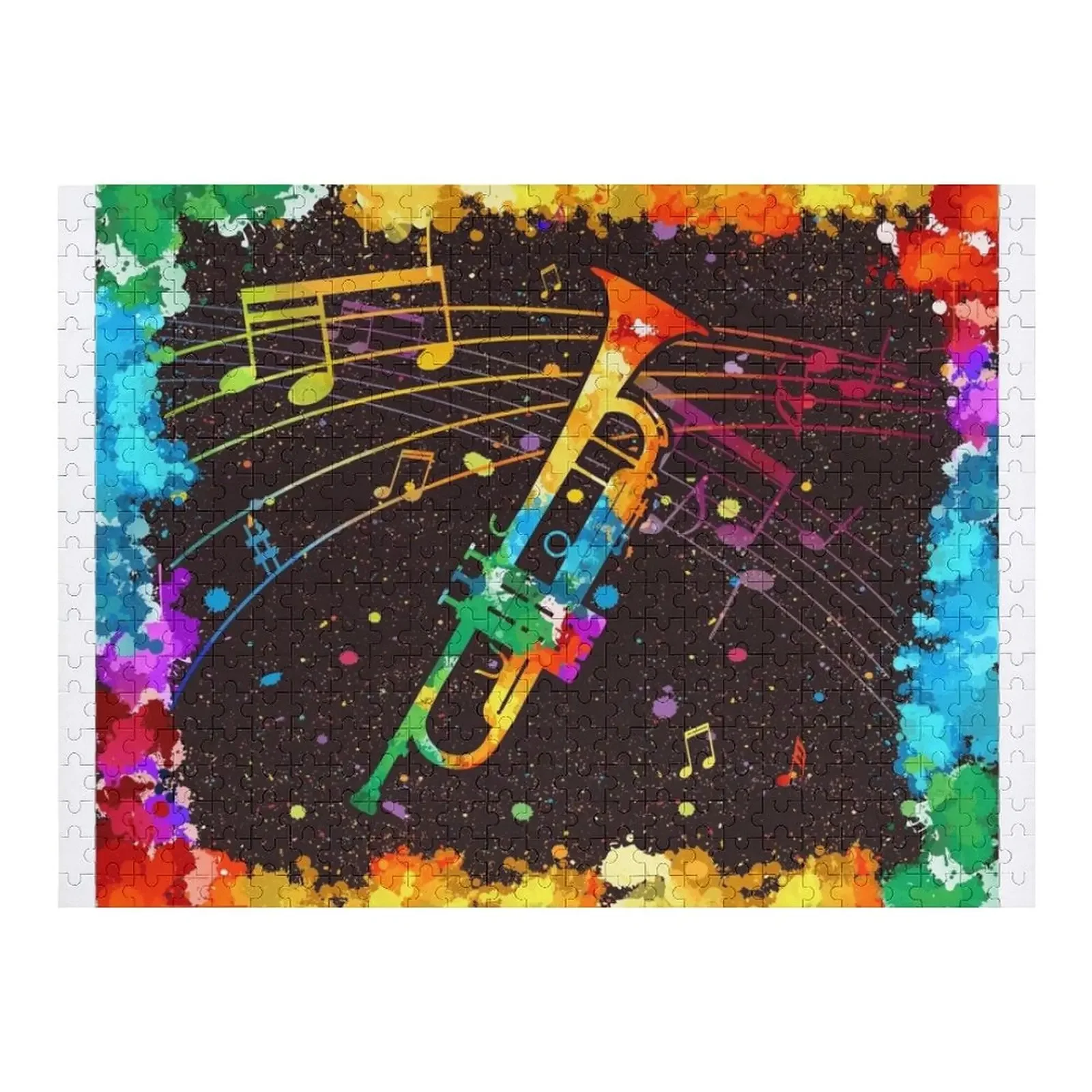 

Trumpet Watercolor Art Jigsaw Puzzle Baby Wooden Scale Motors Jigsaw Custom Personalized For Kids Photo Puzzle