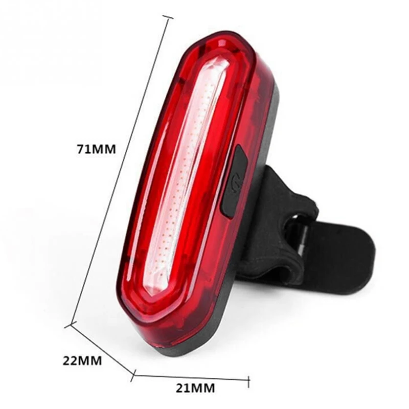 2X USB Rechargeable Bike Tail Light LED Warning Bicycle Rear Light IPX6 Waterproof For Helmet