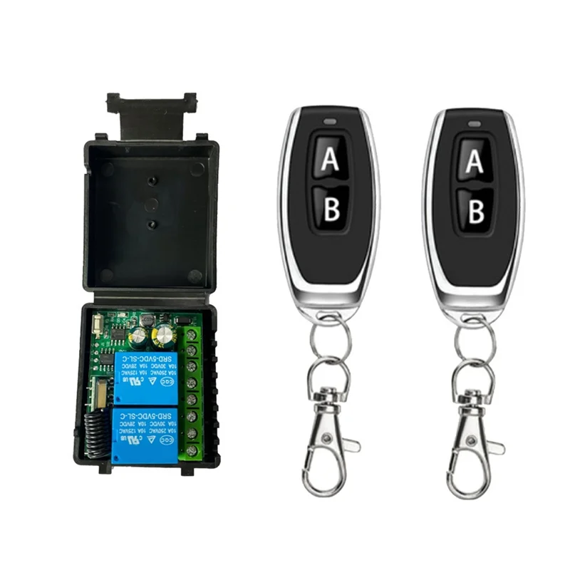 

-A95Z 433Mhz RF Remote Control DC6V-30V 2CH RF Relay Receiver With Remote Control For Garage Door Light Control