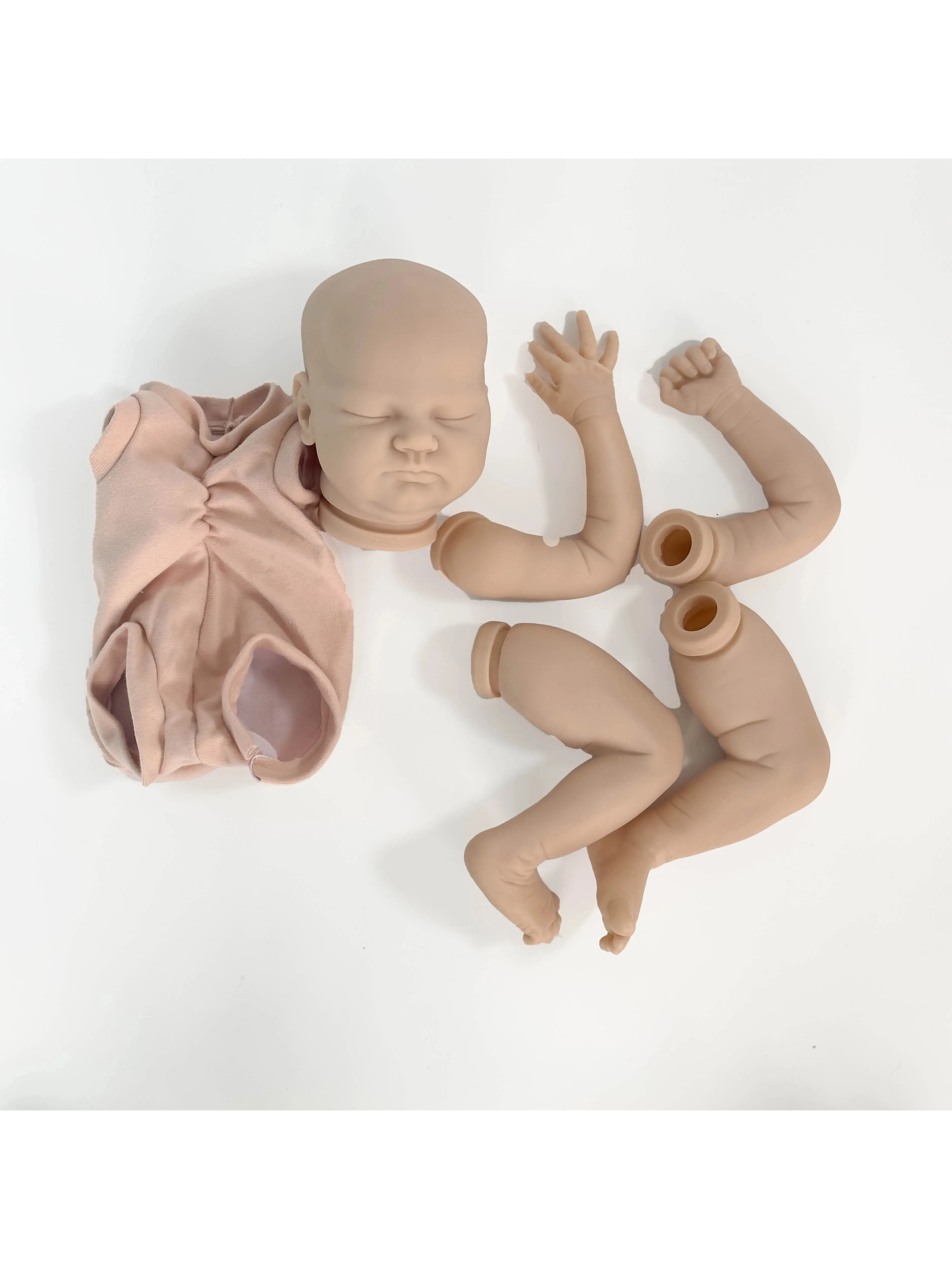 Zestaw DIY dla lalki NPK 19 cali Reborn Quinlyn, realistyczna, miękka w dotyku, świeża kolorystyka, puste elementy lalki Ki, niedokończone części lalki z materiałowym korpusem. — 2