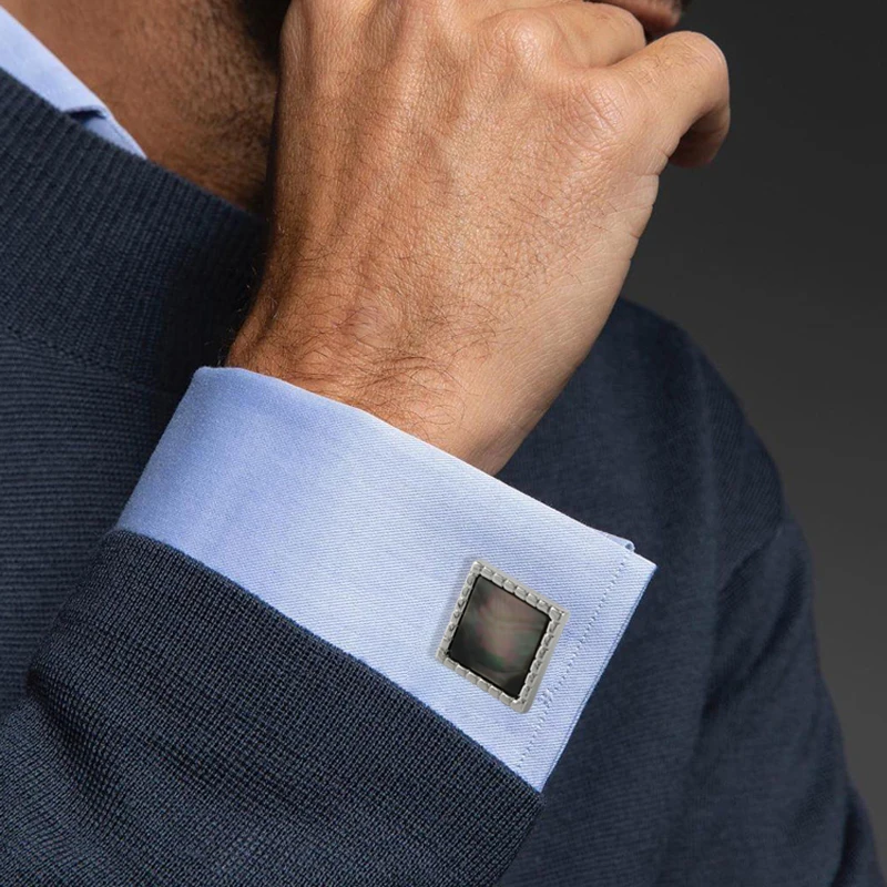 4 Styles Luxury Mens Abalone Square Pair Cufflinks Shell Cuff Button Wedding Party Jewelry For Father Husband Gift