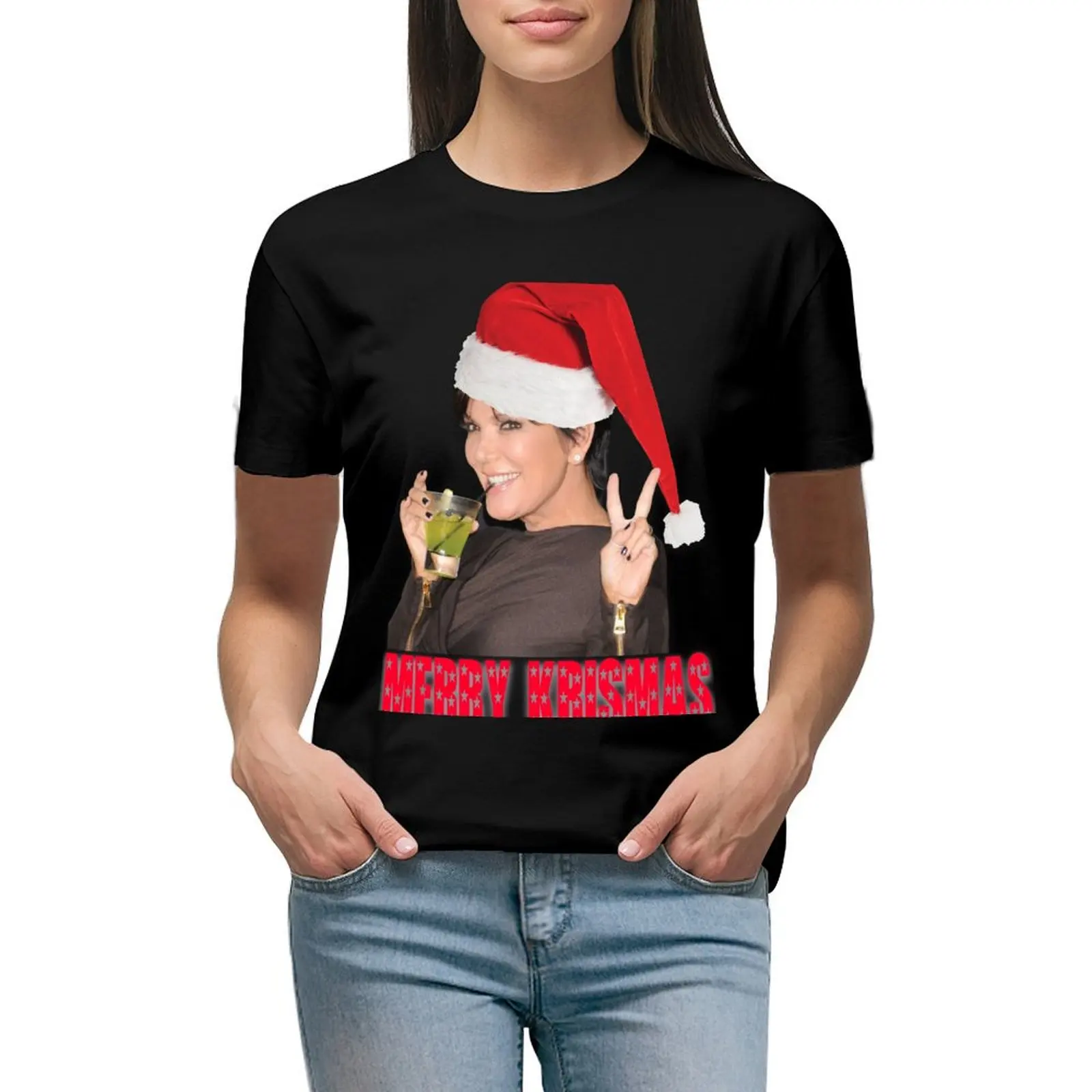 

MERRY KRISMAS! T-Shirt customs design your own summer top female womans clothing