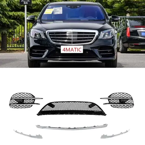 프론트 범퍼 그릴 크롬 스트립, 메르세데스 벤츠 S 클래스 W222 S450 S500 S600 2018-2020 4MATIC 용
