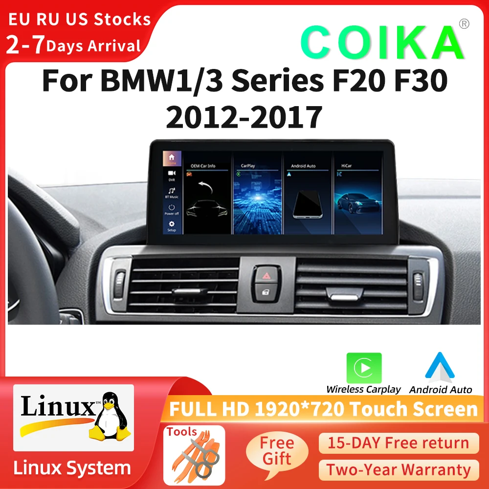 COIKA Wireless Carplay Radio per BMW F20 F22 F30 F34 F36 Touch Screen Auto Multimedia Screen HD