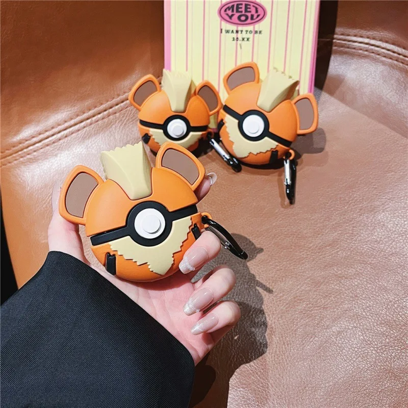 Pokemon Ball Growlithe 3D мультфильм аниме противоударный силиконовый чехол для наушников для Airpods Pro 2, чехол/Airpods 4 3 2 1, чехол Funda