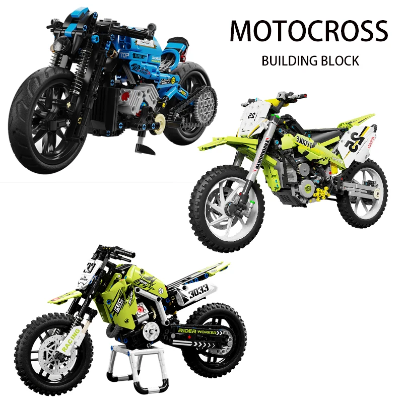 

High-tech Constructor ORV Motorcycle Building Blocks City Motocross Locomotive ATV Quad Frenzy Bricks Kids Dirt Bike Toys Set