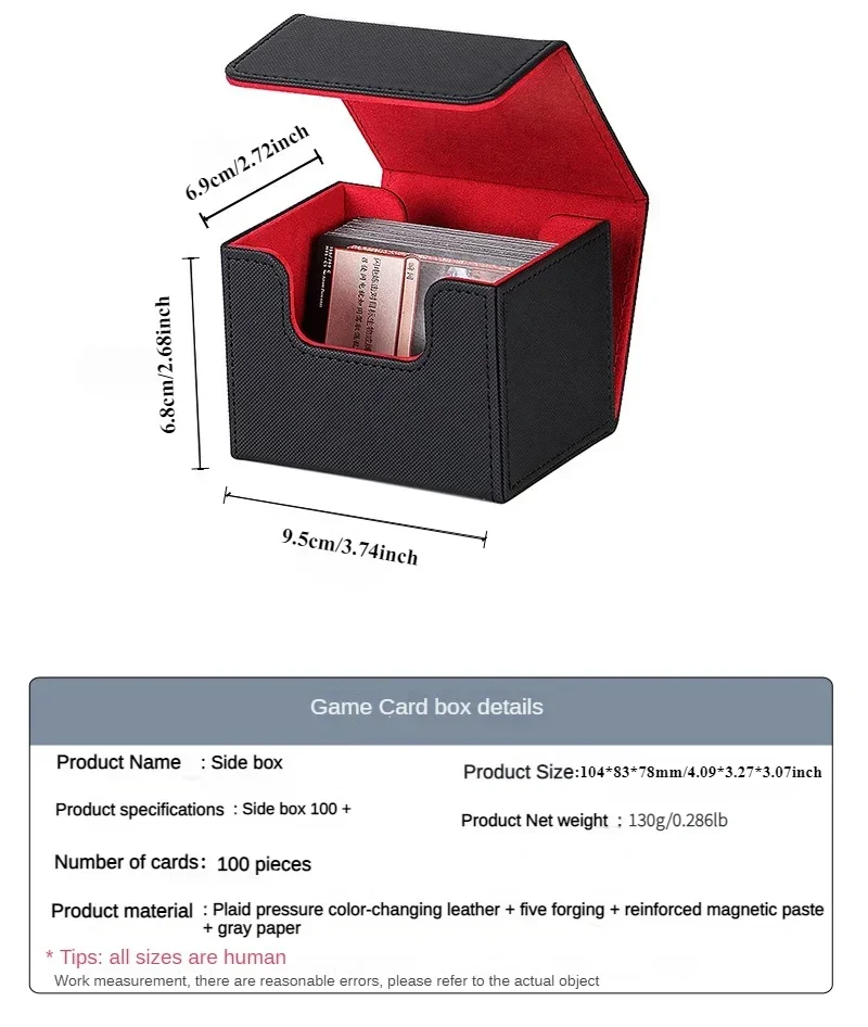 صندوق بطاقات لبطاقات التداول MTG Commander Deck Box يحمل أكثر من 100 بطاقات ذات كم واحد صندوق تخزين البطاقات المغناطيسية الجلدية لـ TCG