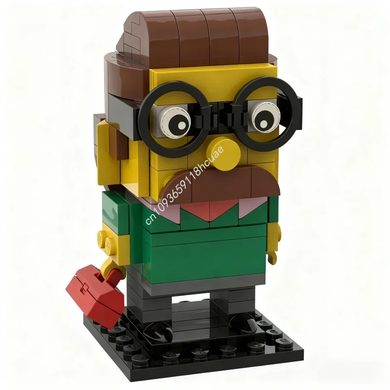 133pcs MOC Ned Flanders Simpsons Brickheadzed Model Building Blocks Toy Architecture Assemble Idea Festival Gifts Brick