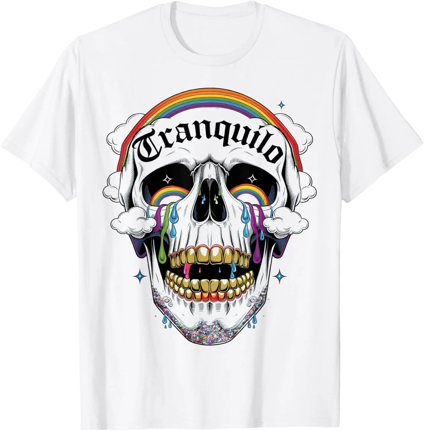 Cool Funny Skeleton Meme Face T-Shirt 100% Cotton Trendy Y2K Short-Sleeve Tee-Soft, Quick-Drying, Moisture-Wicking; Ideal Sports