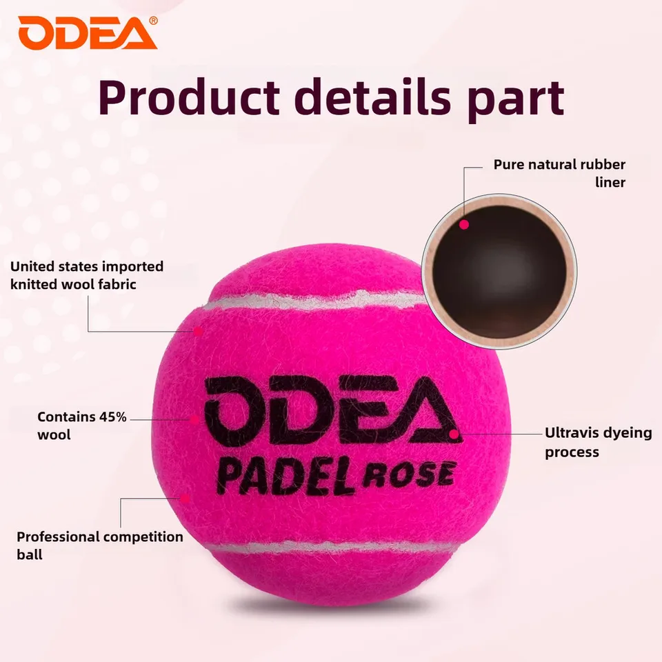 ODEA テニスボール(ピンク)60球 ODEA Padel Balls Pink,High Bounce Durable Training Tennis Balls