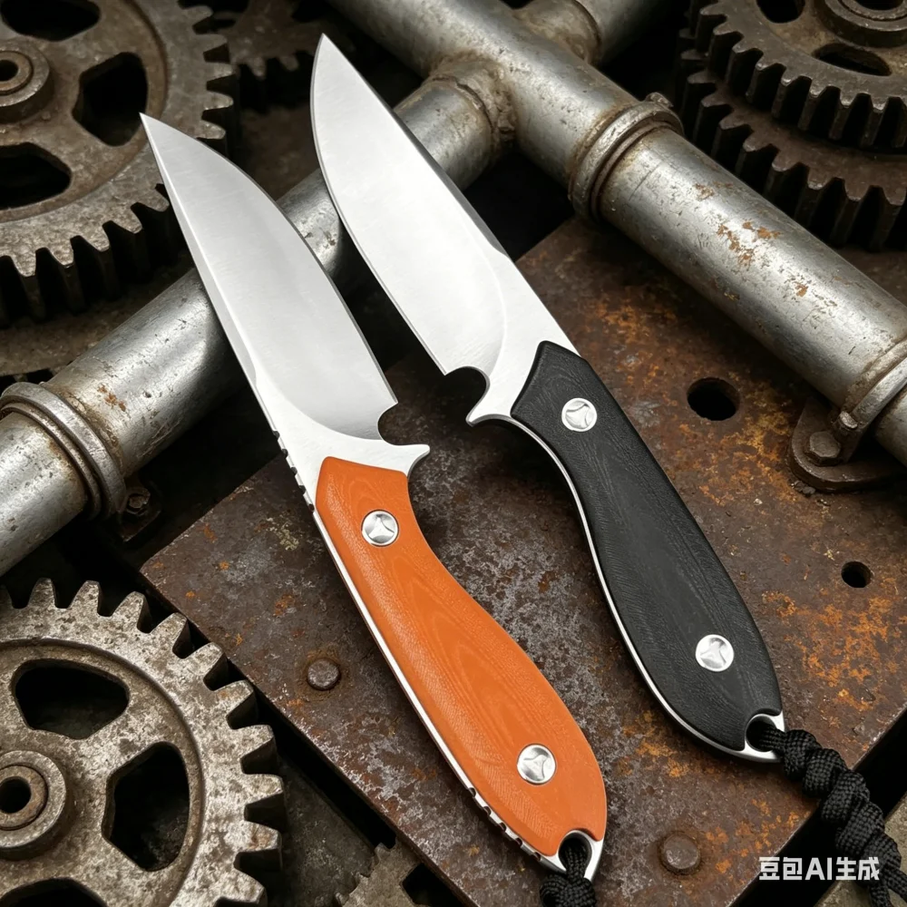 

Outdoor Hiking Travel Mountaineering Fixed Blade Knife with Sheath 8Cr13MoV Blade G10 Handle High Hardness Multi-functional Tool