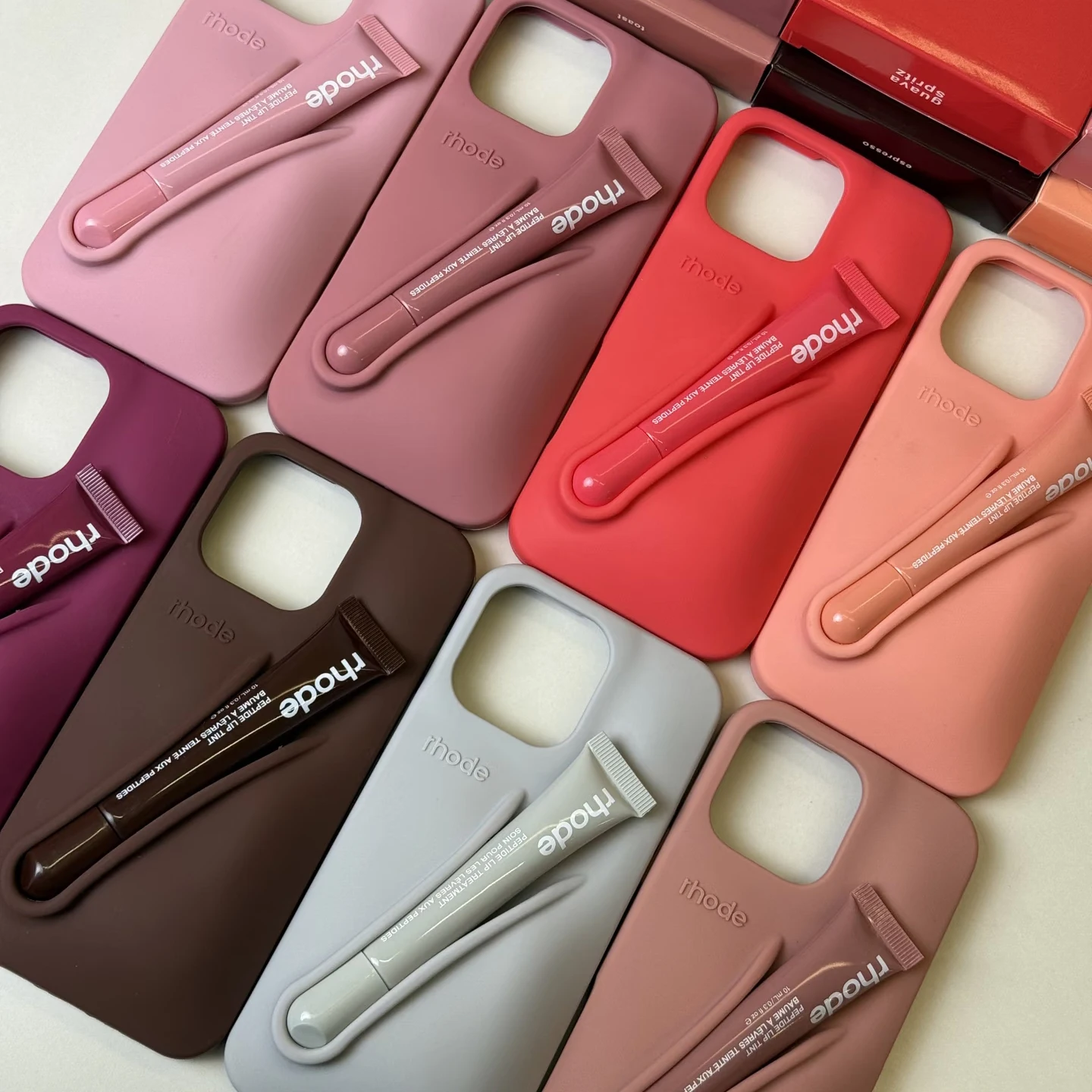 حافظة Rhode No Lip Gloss لهاتف IPhone 17 ProMax Air 11 12 13 14 15 16 Pro Max Plus Lemontini Espresso Ribbon Toast Rose غطاء هاتف