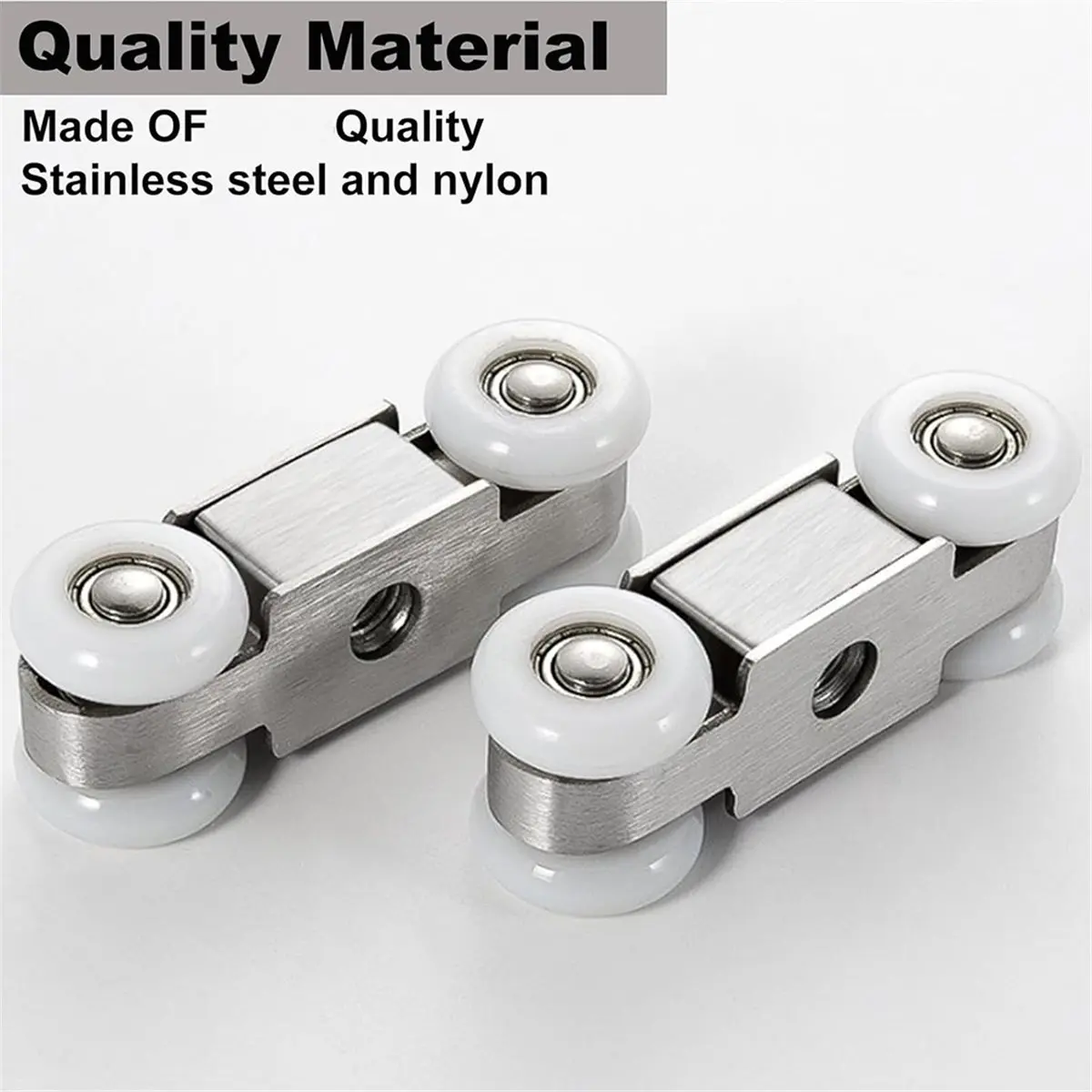 

2 шт., 4-колесное подвесное колесо из нержавеющей стали для раздвижных дверей в кухонных шкафа, раздвижная дверь шкафа (колесо 23 мм/0,9 дюйма)