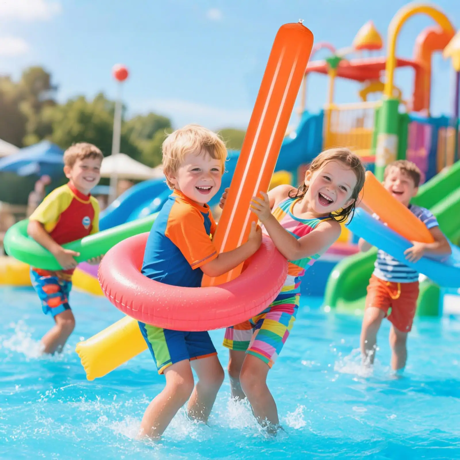 

Надувная лапша для бассейна, 5-компонентная лапша для плавания, надувная палочка, портативный поплавок, уличная водная игра, игрушка для путешествий, озерного пляжа