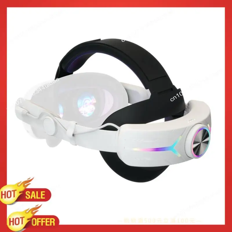 

B47C Elite Head Strap With RGB Light For Meta Quest 3 VR Replacement Parts +8000Mah Battery Comfortable Head Strap Esports White
