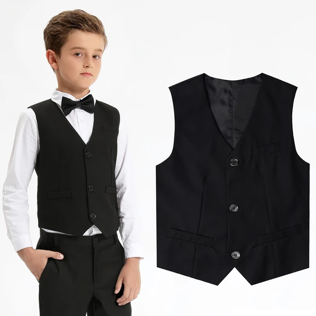 Black Vest Boys Dress Suit Kids Blazer Toddler Wedding Formal Piano Performance Waistcoats Children School Party Navy Clothes AliExpress 1501