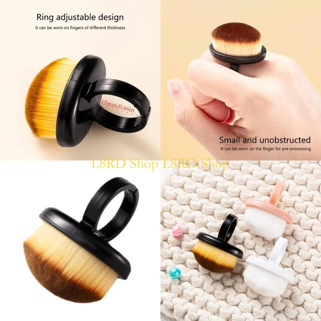 

L8RD Щетка для пыли для ногтей Кольца Формованная щетка для ногтей Щетка для чистки пыли для ногтей