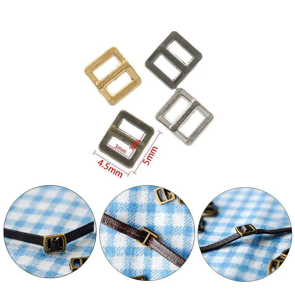20pcs 3mm Mini Ultra-small Tri-glide Belt Buckle Doll Bags Sewing Buckles Diy Doll Adjustable Buttons Shoes Accessories